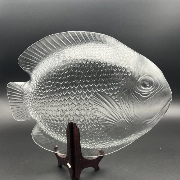 Vintage Arcoroc Fish Platter Plate Poisson Tempered Clear Glass 15.25" France - Picture 4 of 10